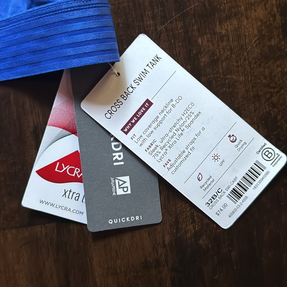 Athleta Cross Back Swim Tank NWT - Picture 4 of 9